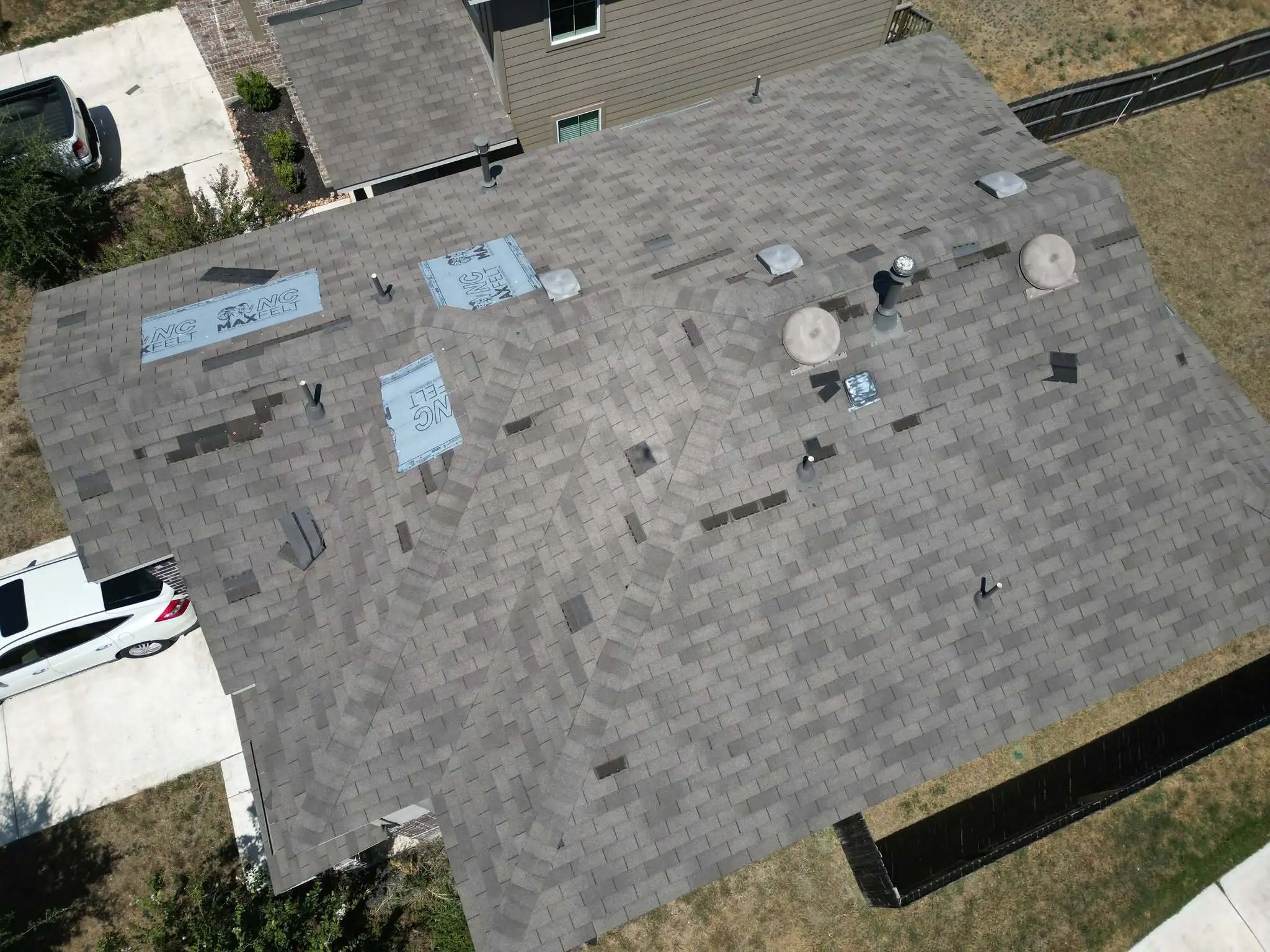 Completed asphalt shingle roof in Eagle Pass, TX